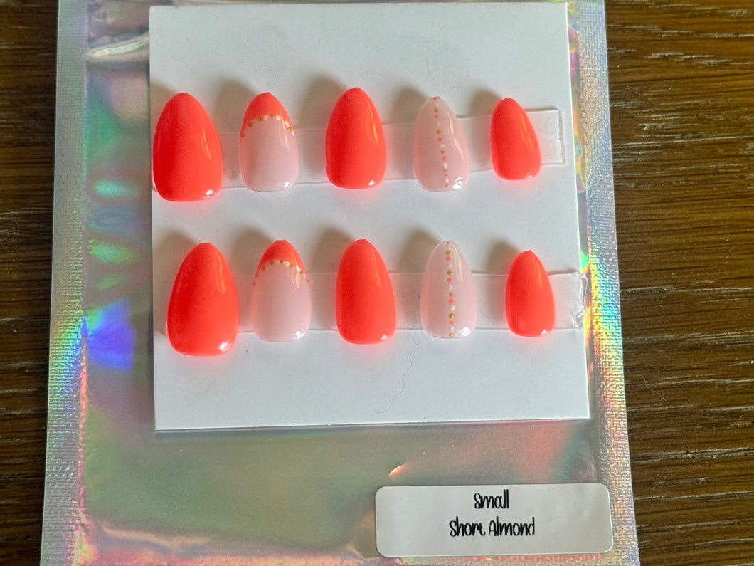 Coral French Press On Nails